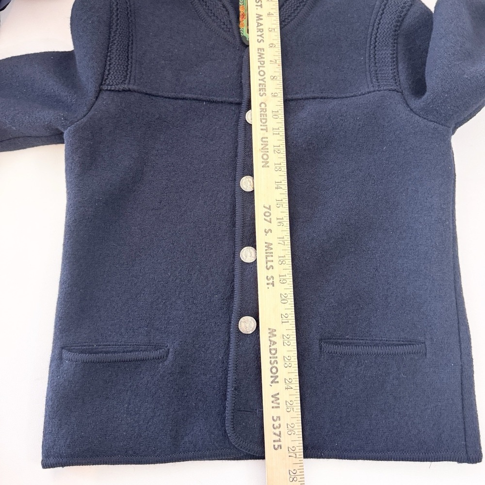 Navy Wool Blend Button-Front Blazer Jacket - image 13